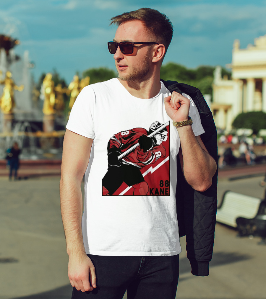 Patrick Kane 88 Chicago Blackhawks Comic Style Hockey Player T-Shirt
