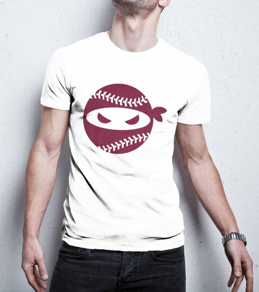 Pitching Ninja Baseball Emblem Emily's Fight T-Shirt