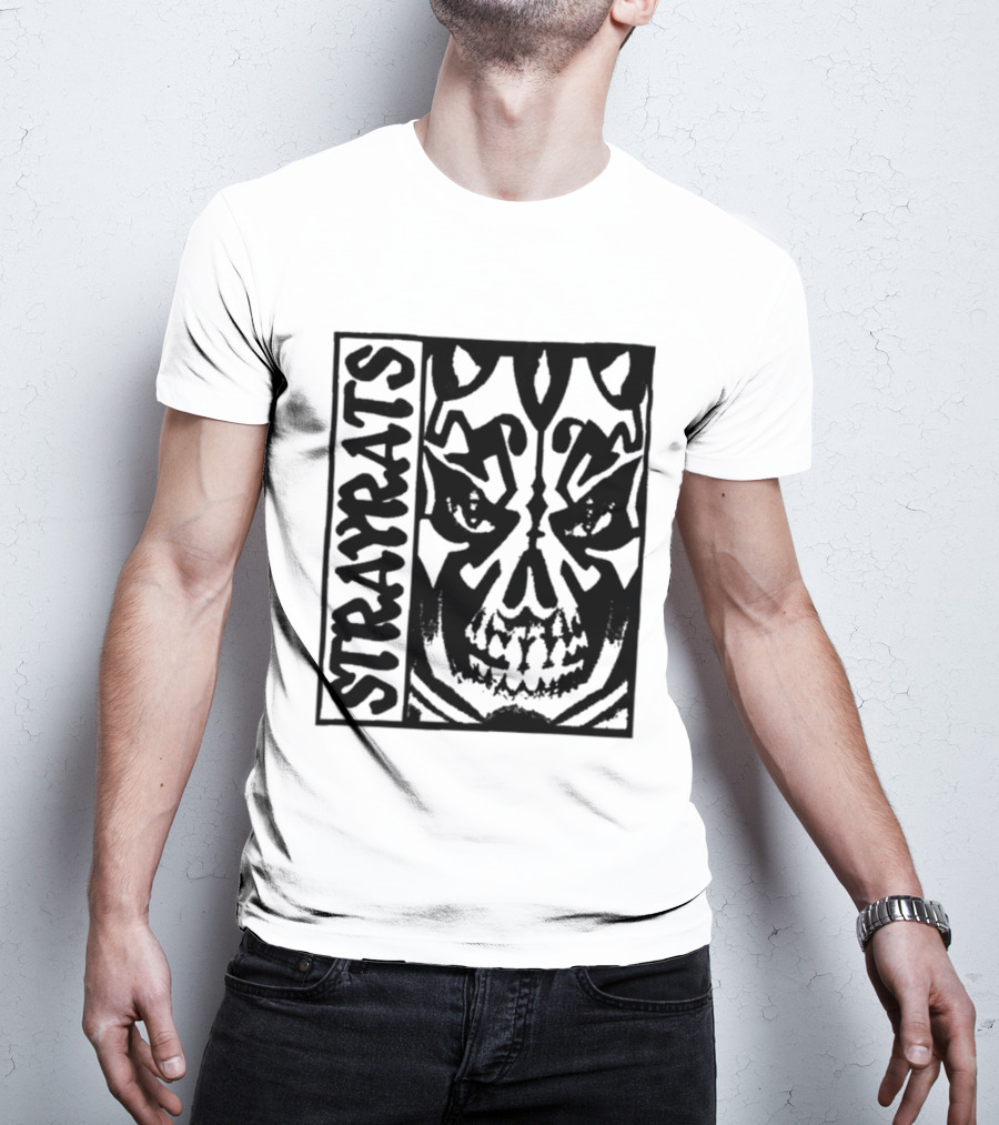Stray Rats Skull Face Art Black And White T-Shirt