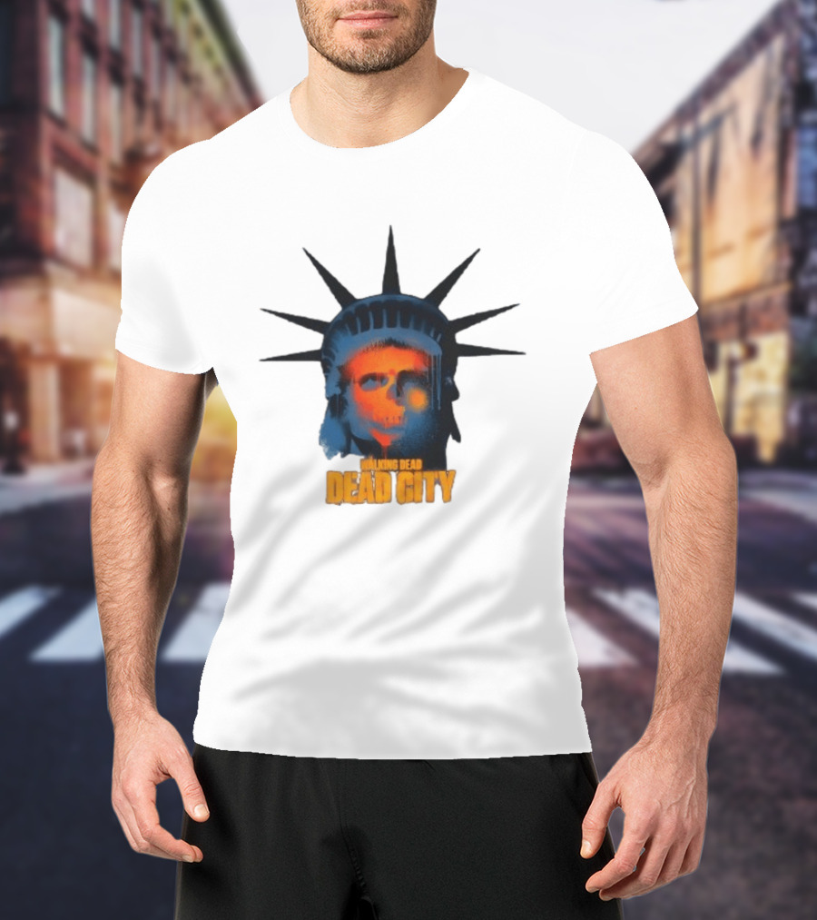 Walking Dead Dead City Statue Skull Graffiti T-Shirt