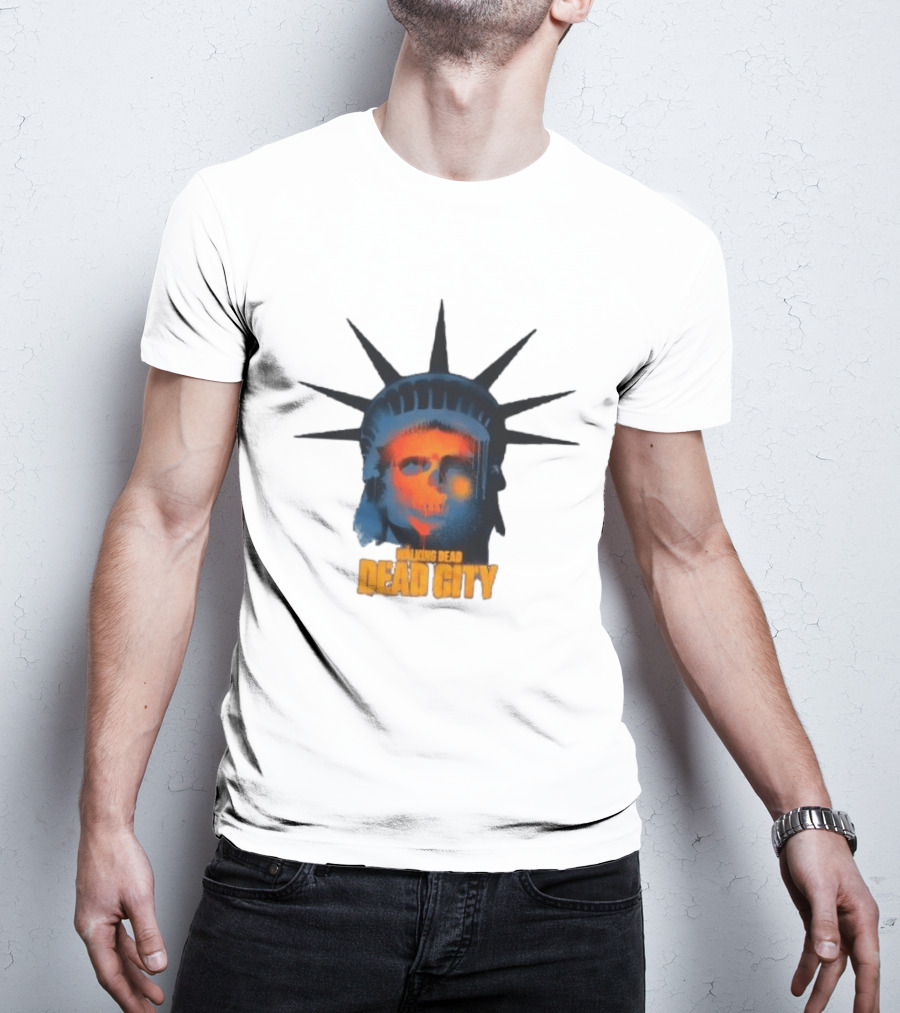 Walking Dead Dead City Statue Skull Graffiti T-Shirt