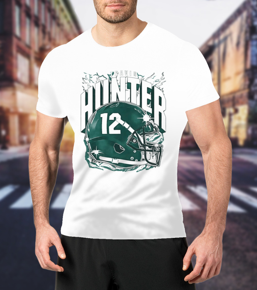 Travis Hunter 12 Helmet Jacksonville Jaguars Sports Fan T-Shirt