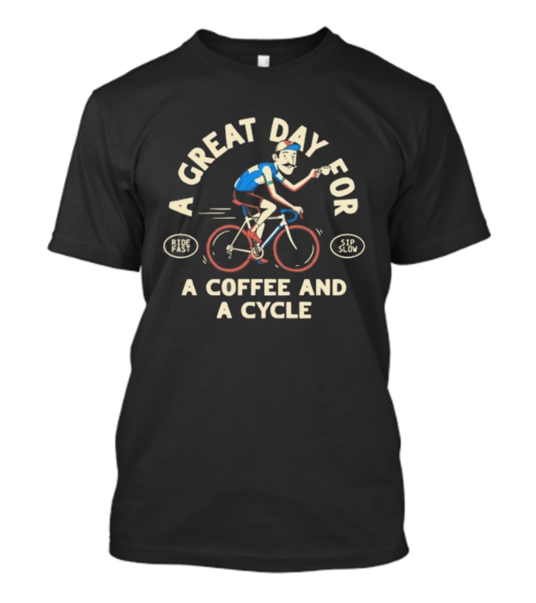 A Great Day For A Coffee And A Cycle Vintage Cycling T-Shirt