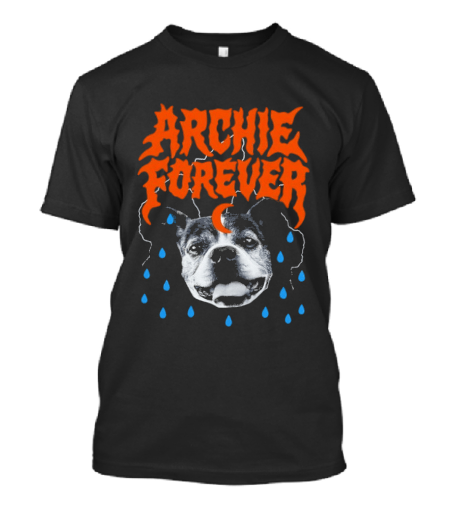 Archie Forever Dog Memorial Pet Tribute With Teardrops And Crescent Moon T-Shirt