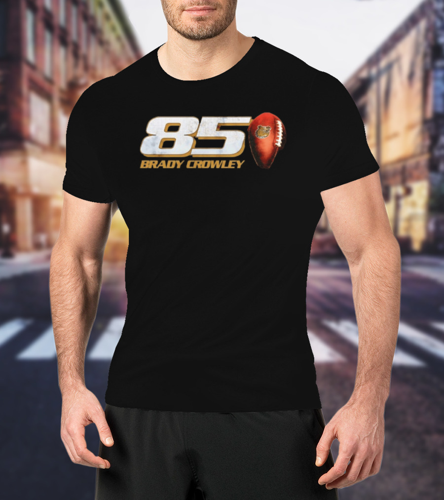 85 Brady Crowley Football Bear T-Shirt
