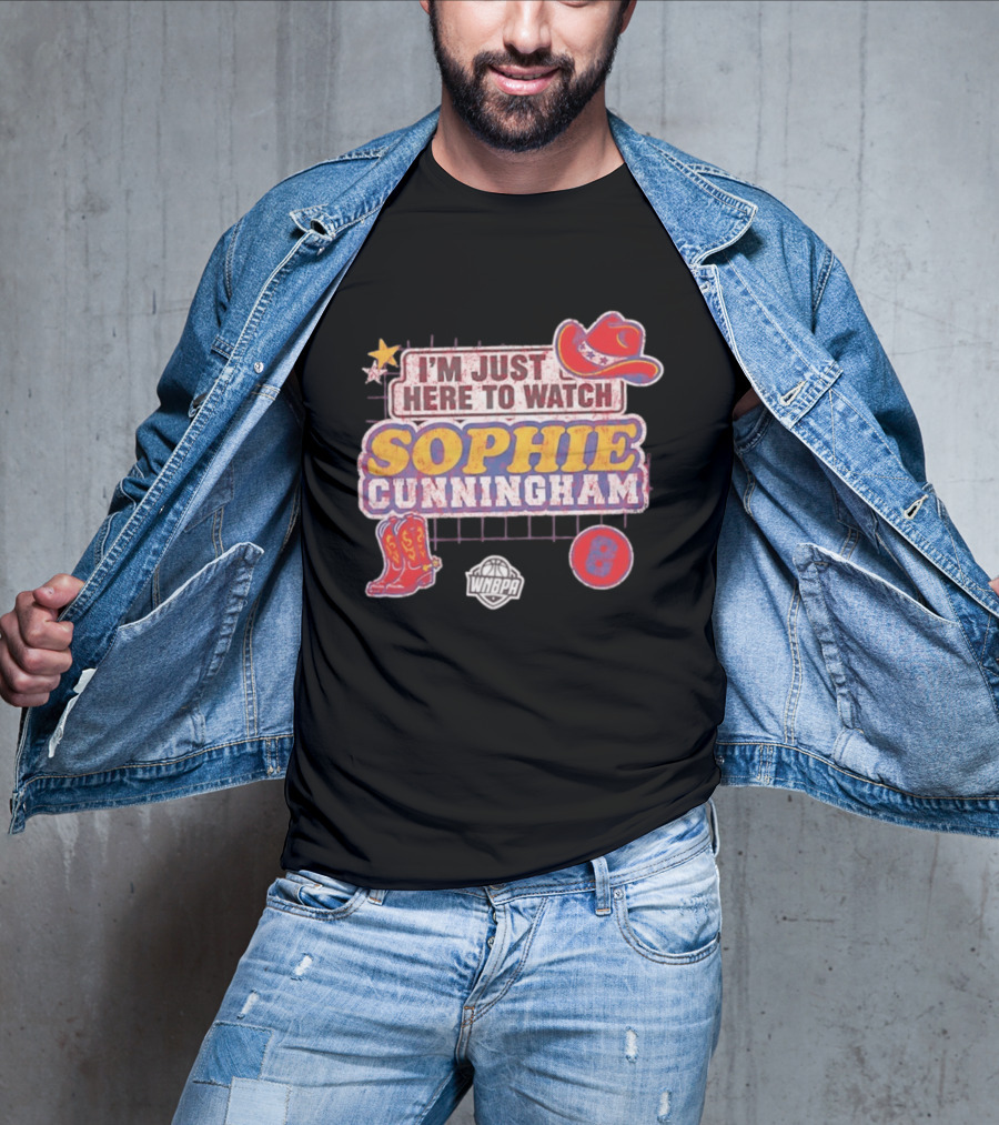 I'm Just Here To Sophie Cunningham WNBA Cowboys Hat Boots Star 8 T-Shirt