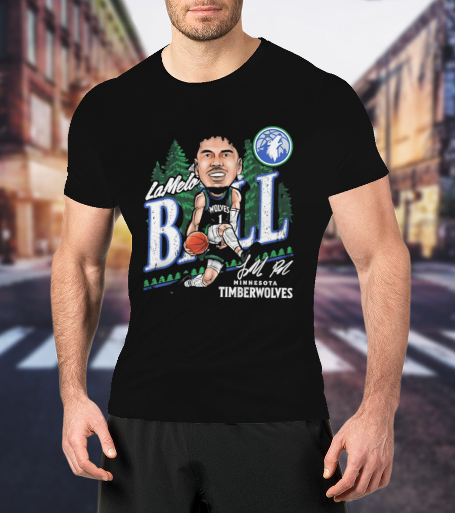 LaMelo Ball Minnesota Timberwolves Basketball Player Caricature T-Shirt