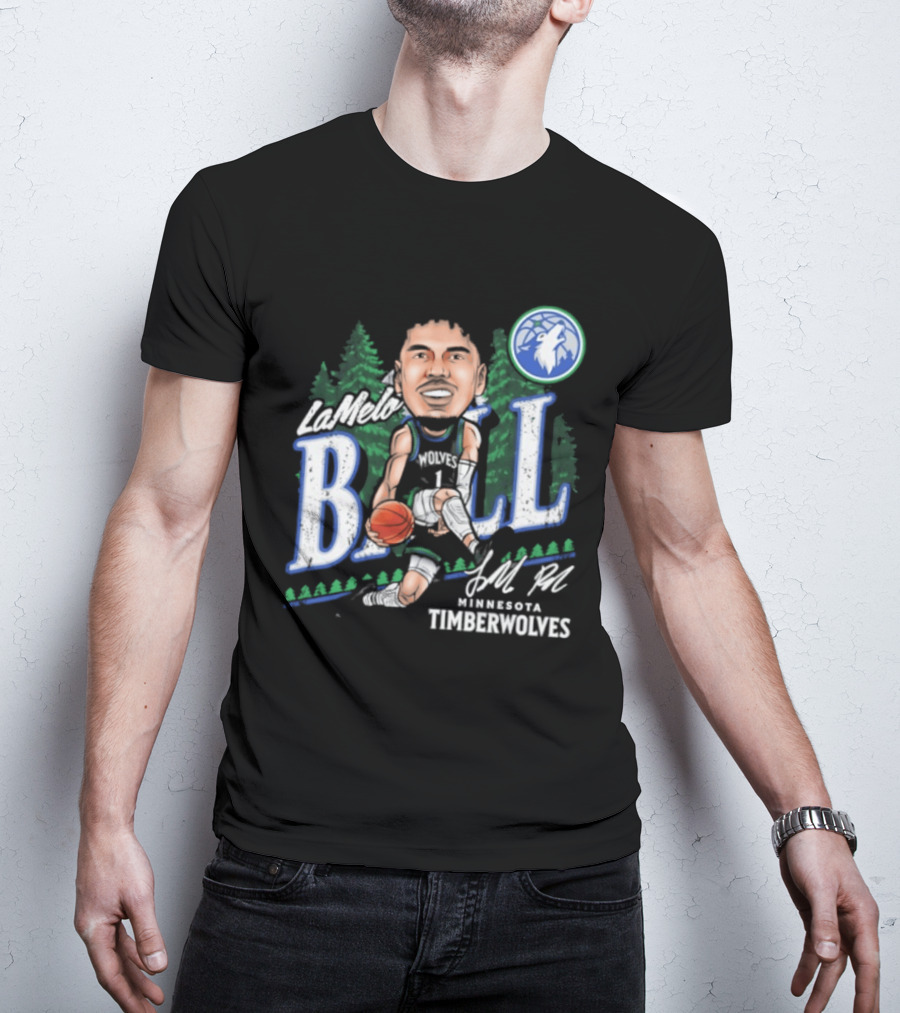 LaMelo Ball Minnesota Timberwolves Basketball Player Caricature T-Shirt