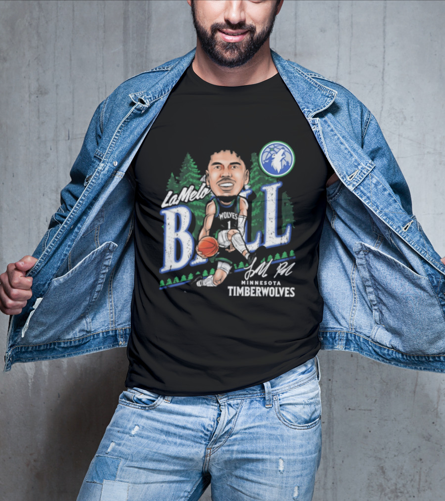 LaMelo Ball Minnesota Timberwolves Basketball Player Caricature T-Shirt