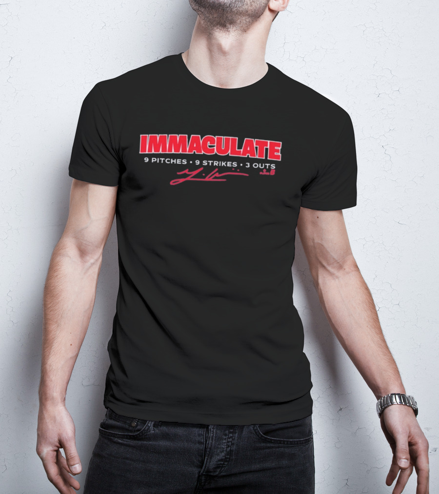 Immaculate 9 Pitches 9 Strikes 3 Outs Signature T-Shirt