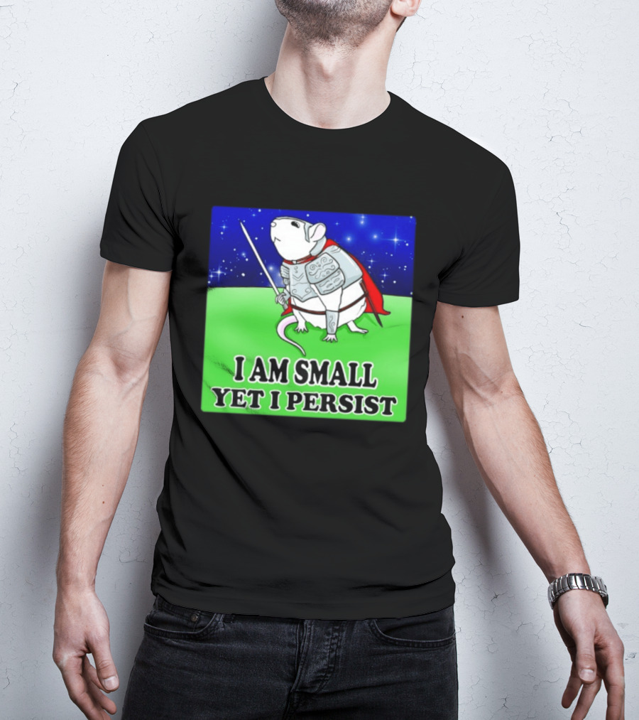 I Am Small Yet I Persist Knight Rat Armor Red Cape Stars T-Shirt