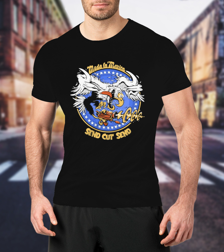 Made In 'Merica Eagle Send Cut Send Stars And Stripes T-Shirt