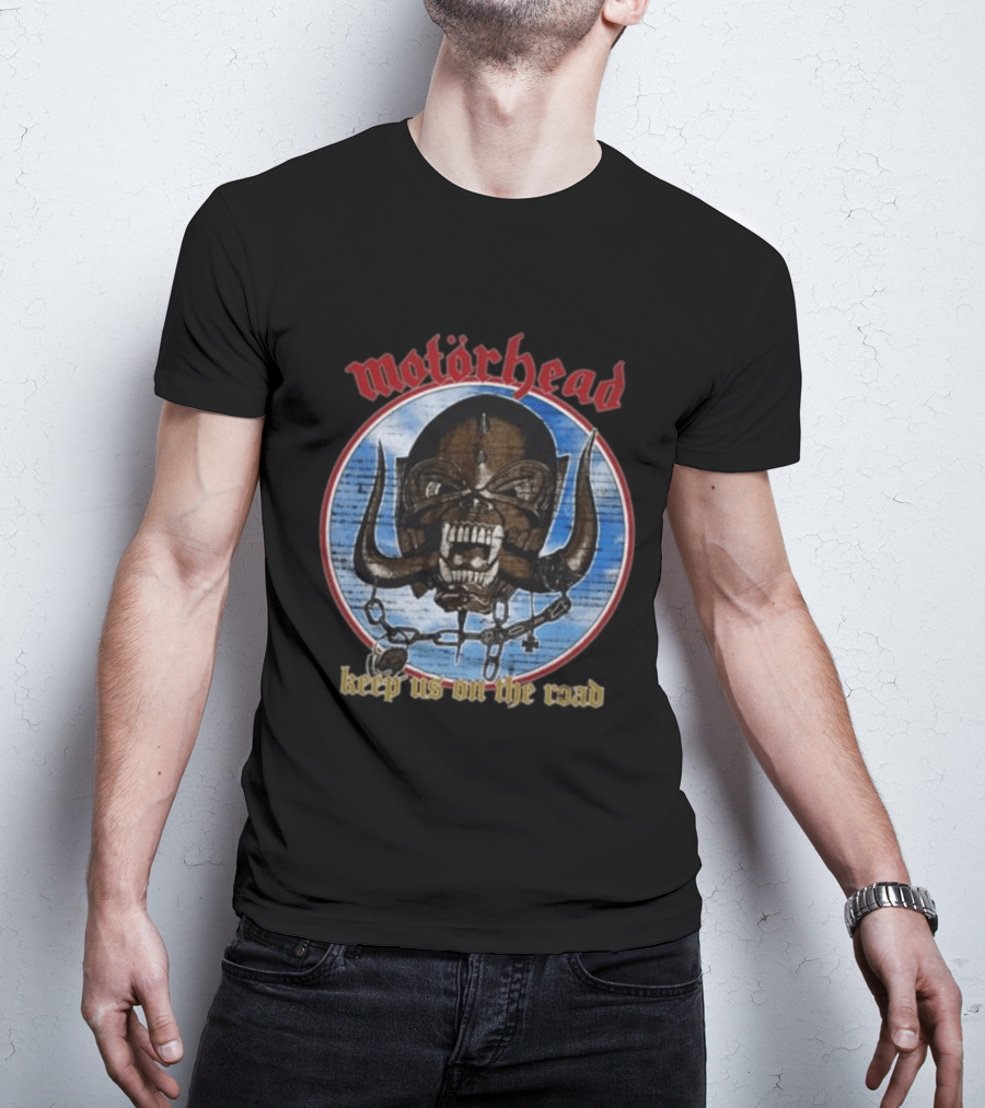Motörhead Keep Us On The Road Skull Chain Iconic Rock Motif T-Shirt