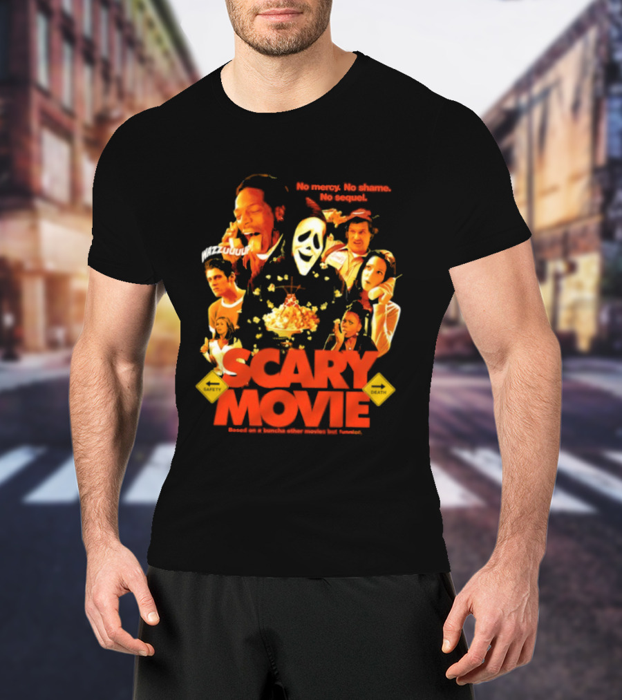 Scary Movie No Mercy No Shame No Sequel Spoof Characters Popcorn Scene T-Shirt