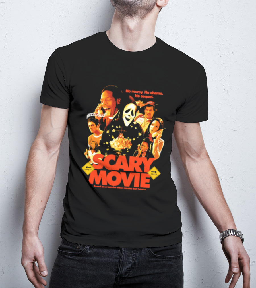 Scary Movie No Mercy No Shame No Sequel Spoof Characters Popcorn Scene T-Shirt