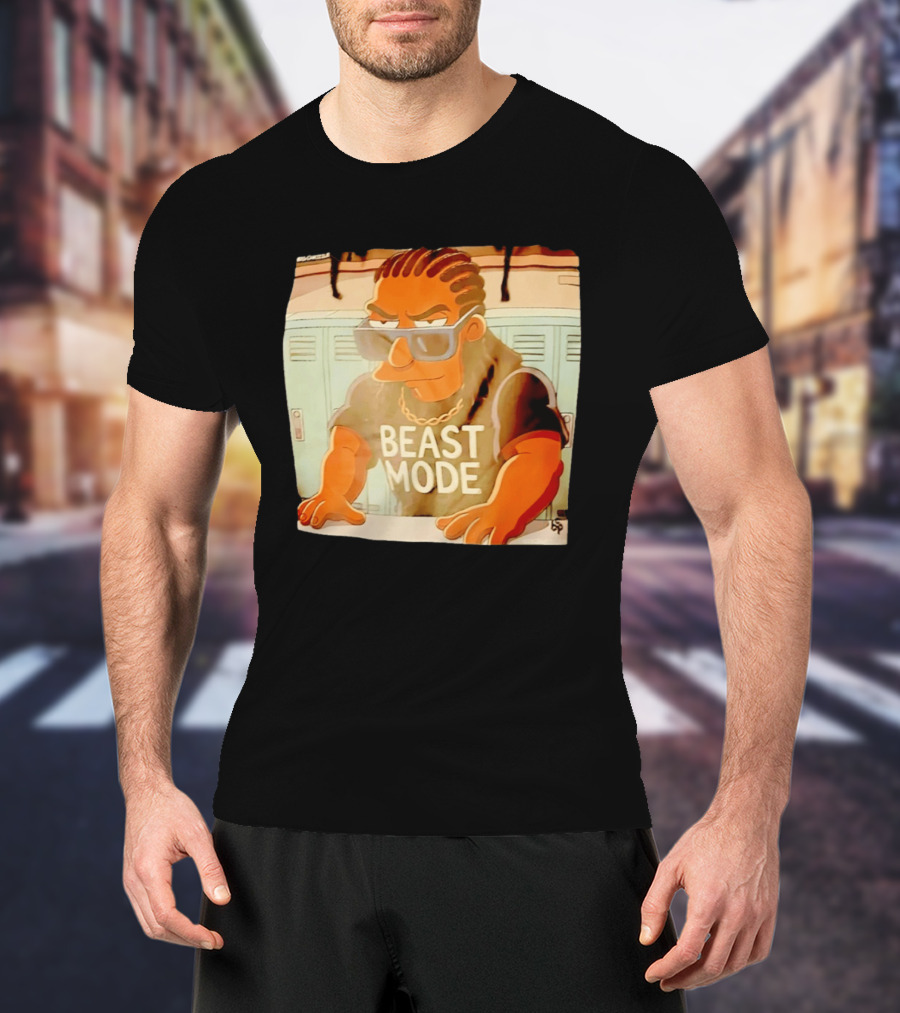 Simpson X Big Chrizzle Beast Mode Character In Sunglasses Locker Room Scene T-Shirt