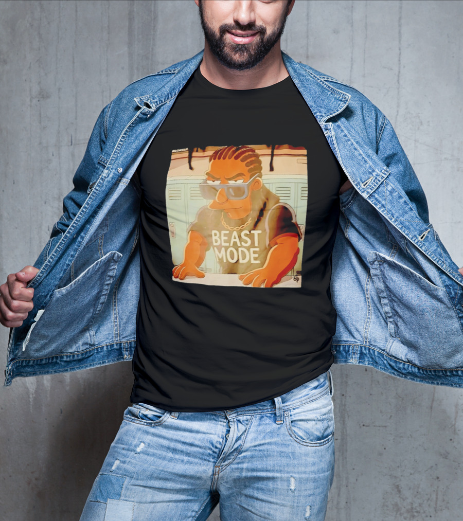 Simpson X Big Chrizzle Beast Mode Character In Sunglasses Locker Room Scene T-Shirt