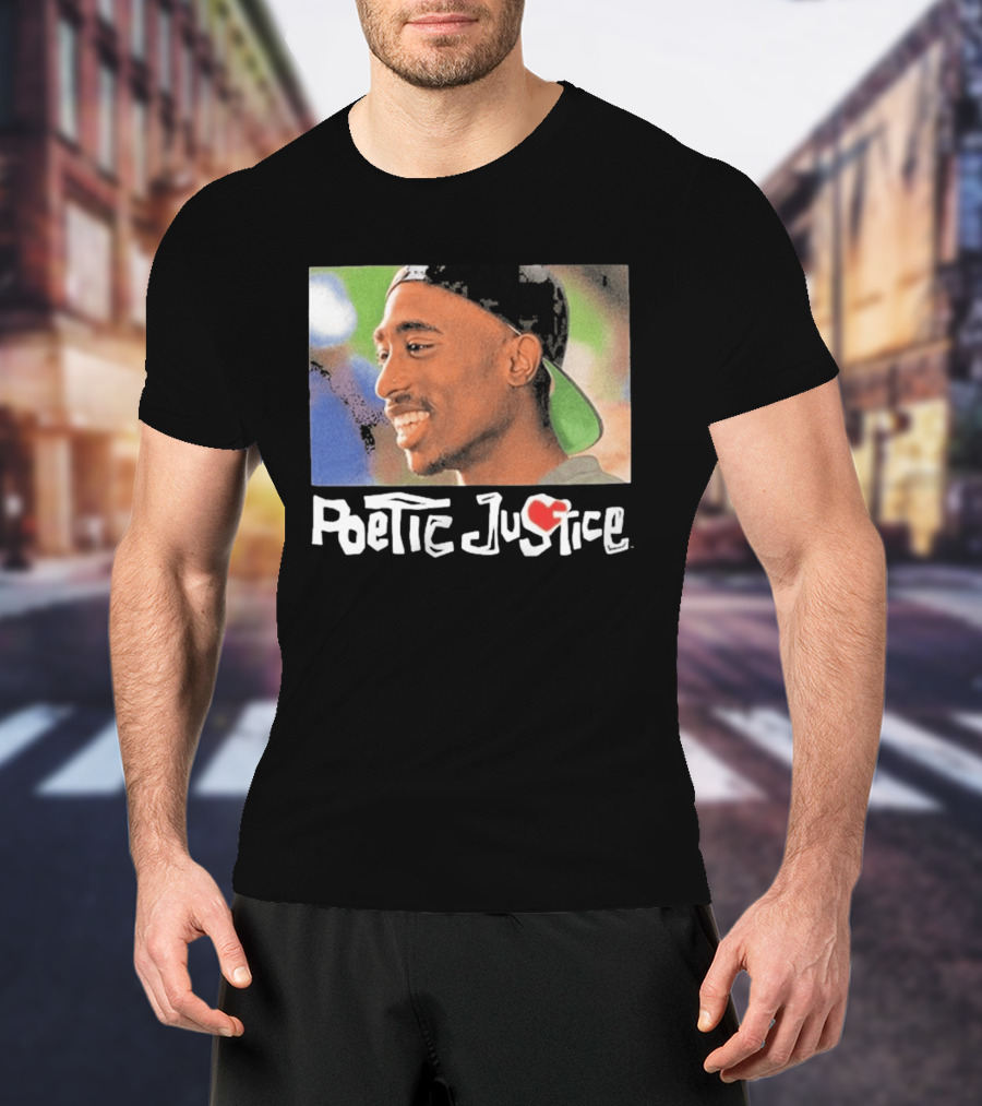 Tupac Poetic Justice Smiling Cap Backwards T-Shirt