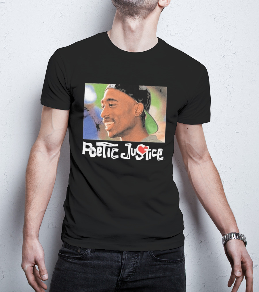 Tupac Poetic Justice Smiling Cap Backwards T-Shirt