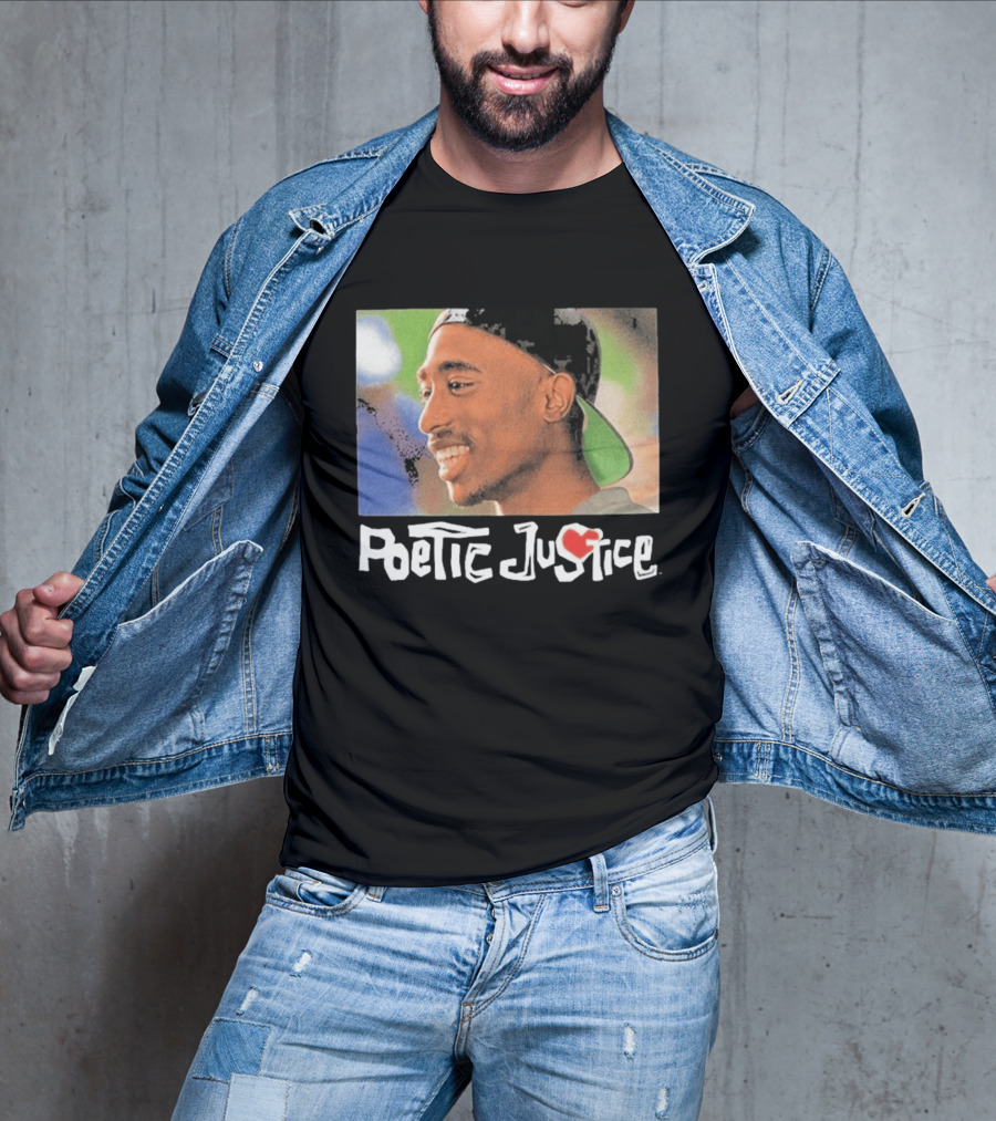 Tupac Poetic Justice Smiling Cap Backwards T-Shirt