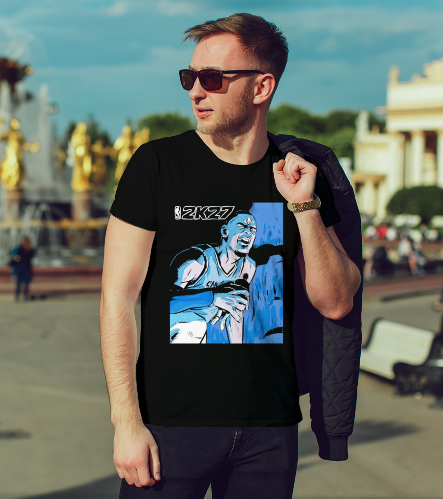 Victor Wembanyama NBA 2K27 Basketball Game Cover T-Shirt