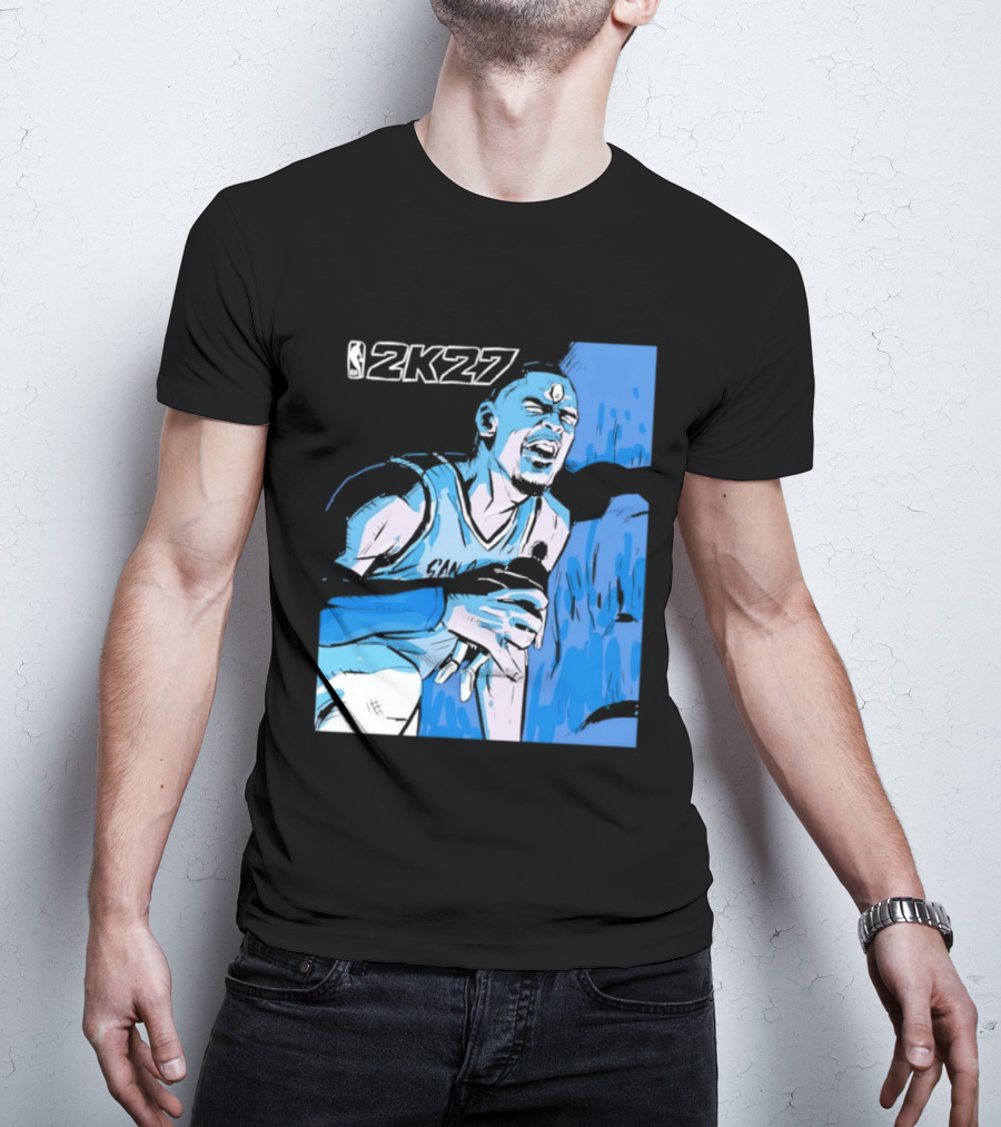 Victor Wembanyama NBA 2K27 Basketball Game Cover T-Shirt