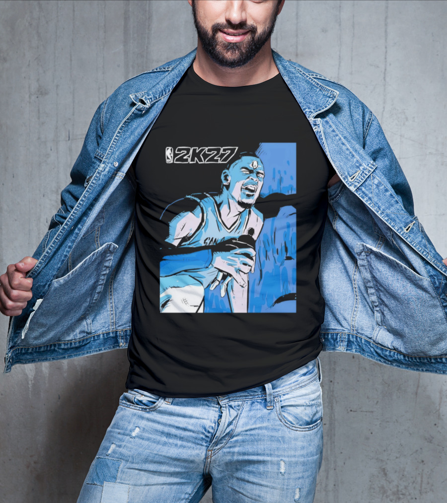 Victor Wembanyama NBA 2K27 Basketball Game Cover T-Shirt