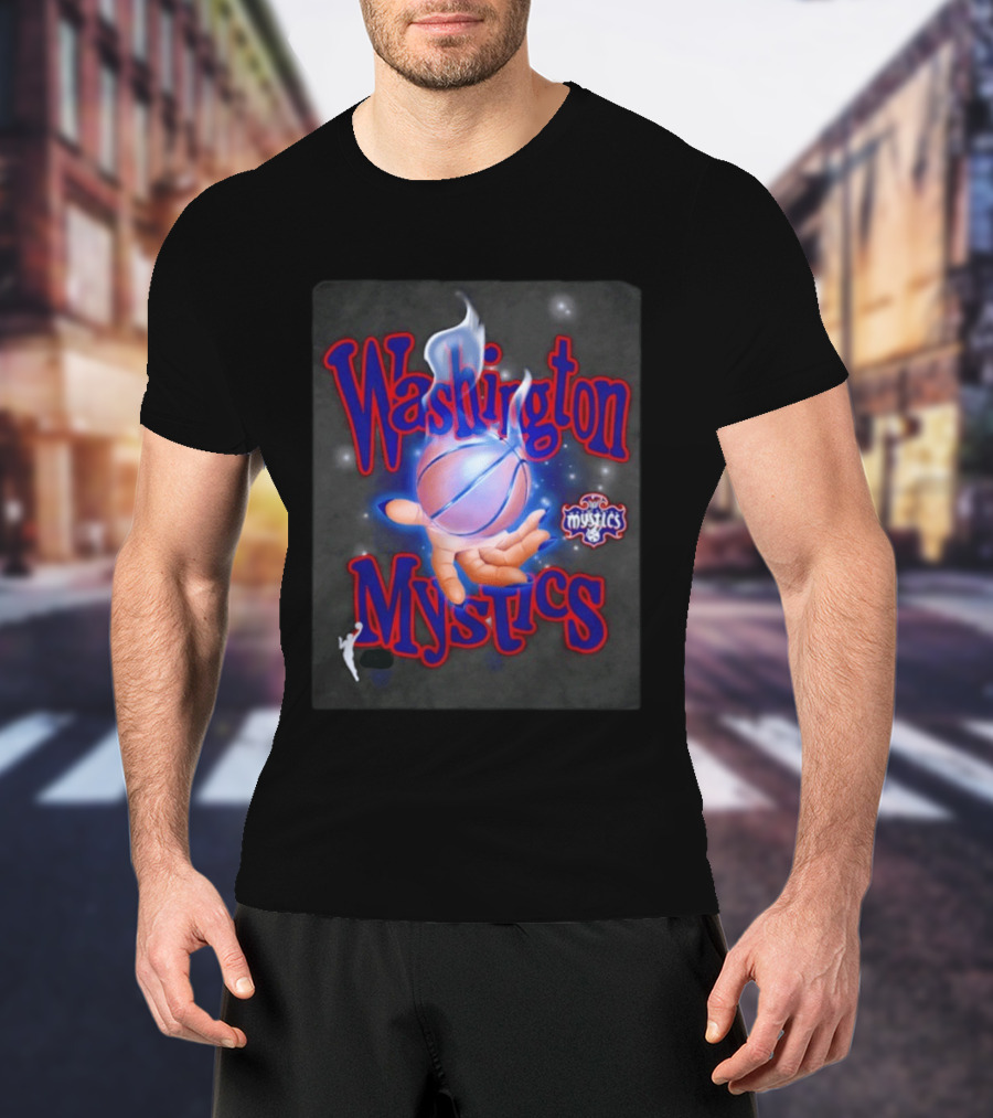Washington Mystics WNBA Flaming Basketball Team Spirit T-Shirt
