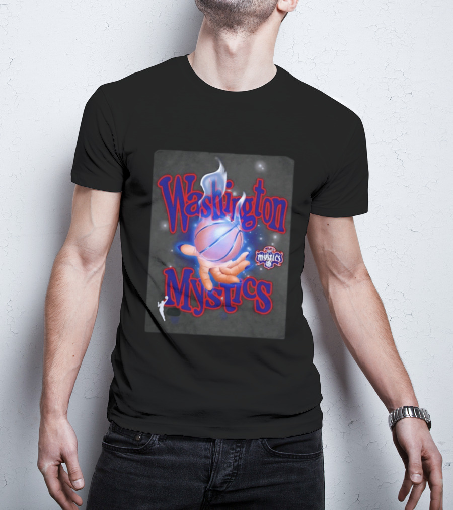 Washington Mystics WNBA Flaming Basketball Team Spirit T-Shirt