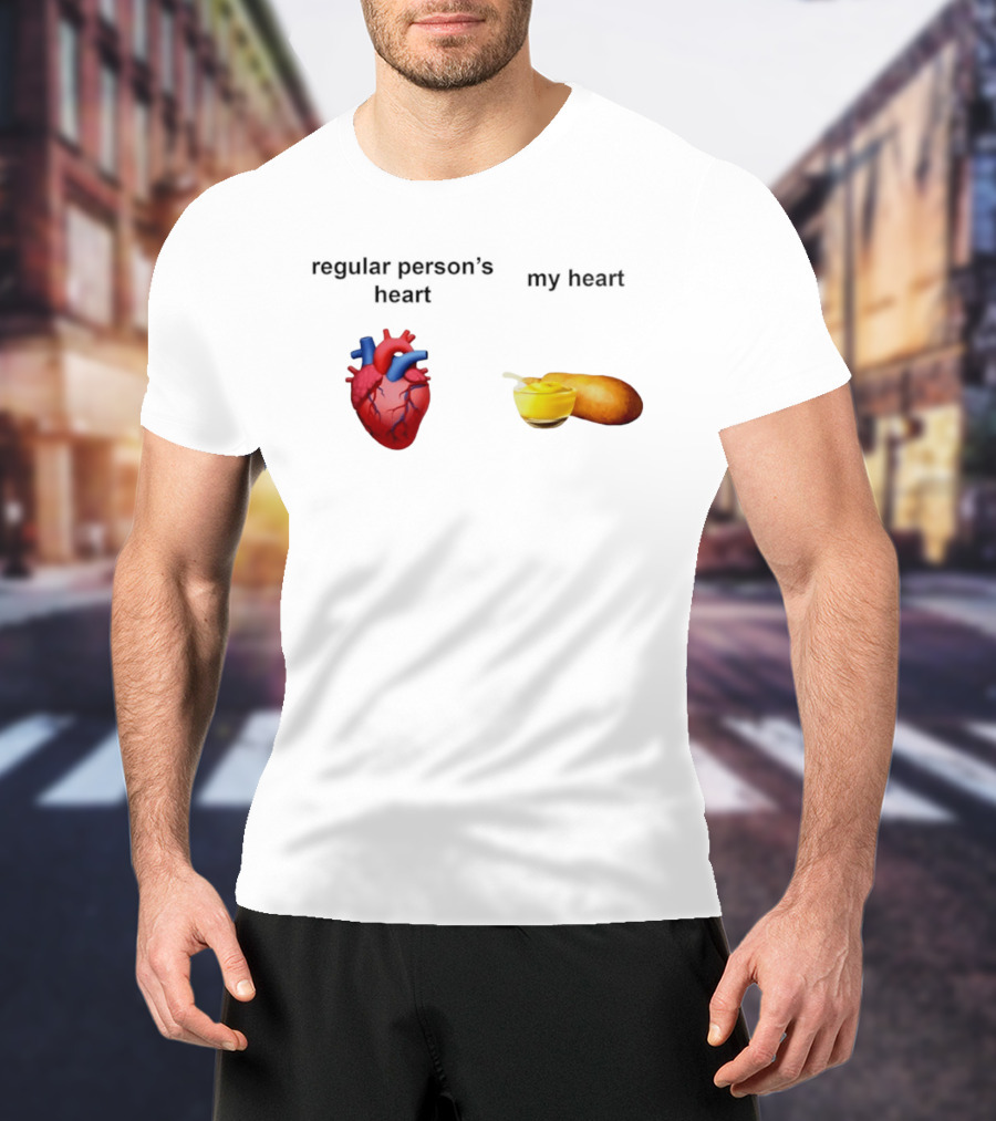 Regular Person's Heart My Heart Corn Dog Mustard T-Shirt