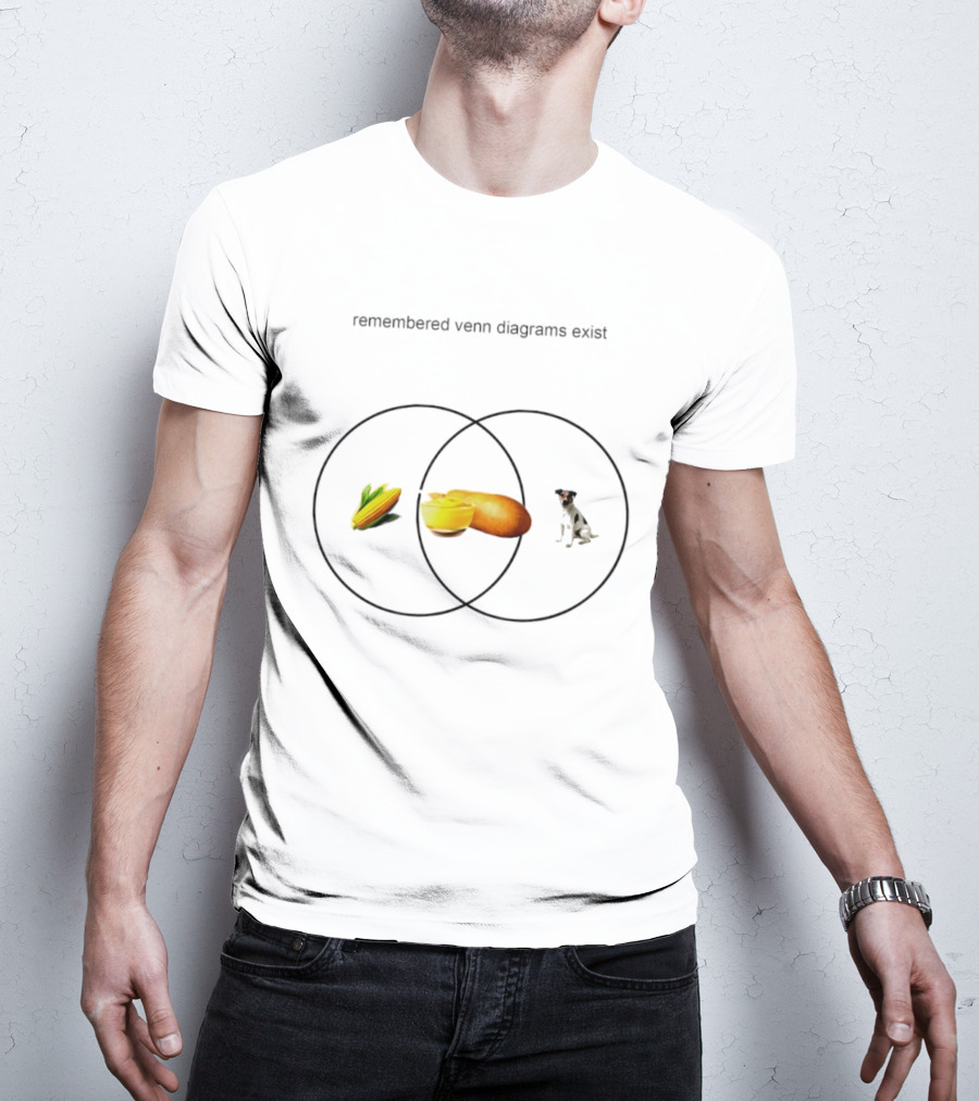 Remembered Venn Diagrams Exist Corn Dog Dog T-Shirt