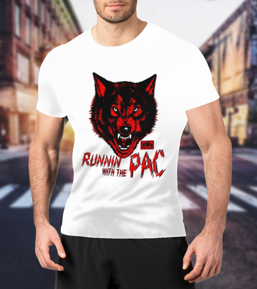 Runnin With The Pac Wolf NWo New World Order 2 Sided T-Shirt
