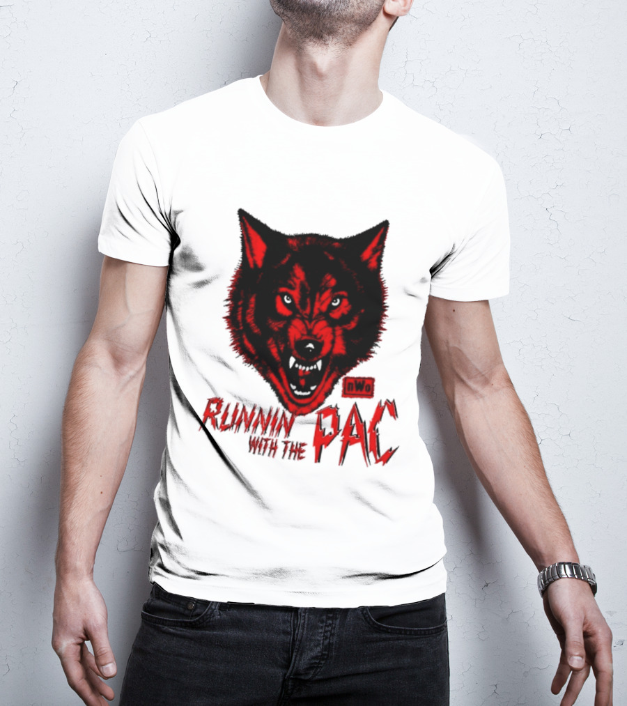 Runnin With The Pac Wolf NWo New World Order 2 Sided T-Shirt