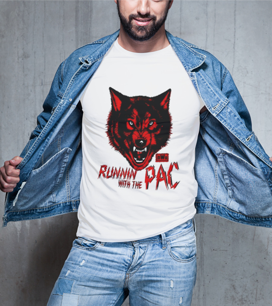 Runnin With The Pac Wolf NWo New World Order 2 Sided T-Shirt