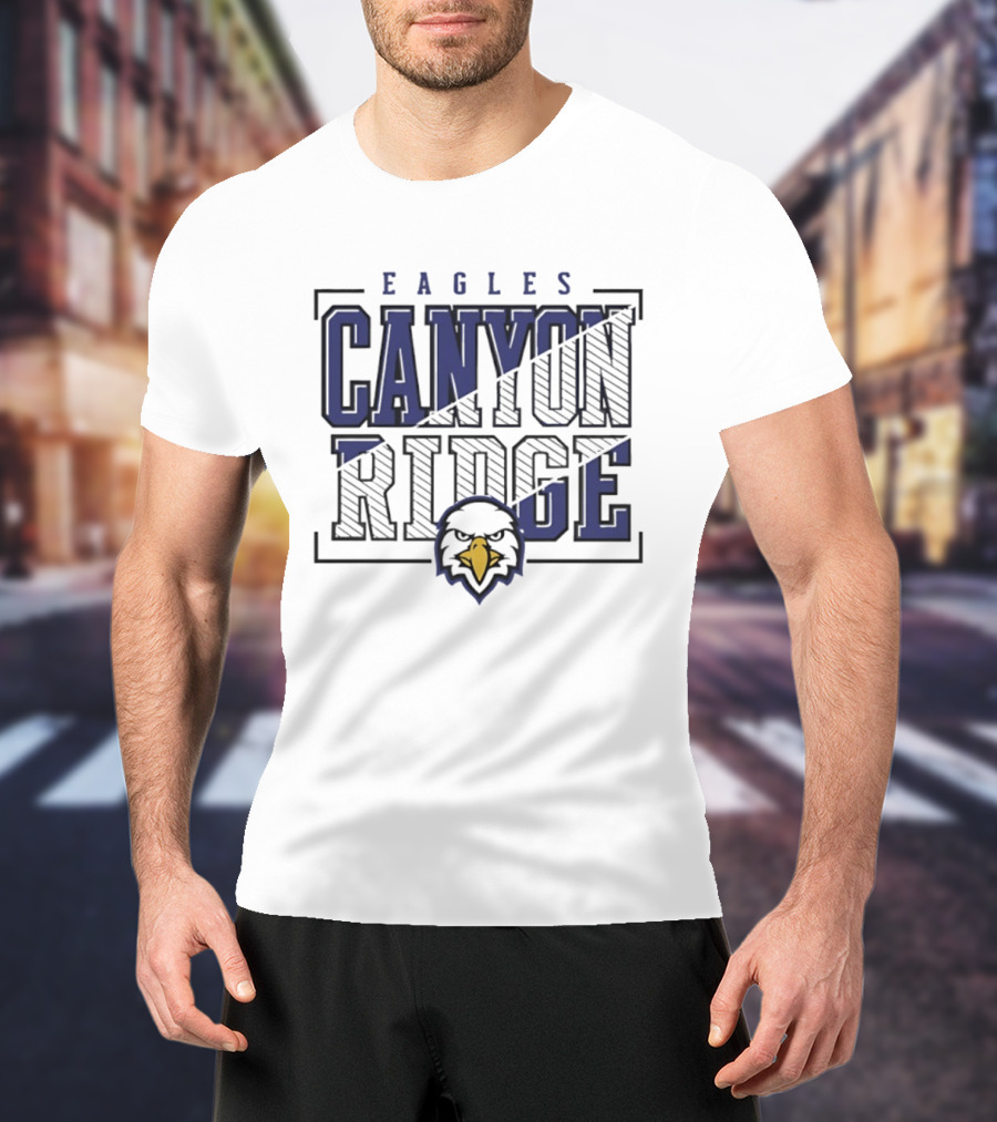 Canyon Ridge Eagles Crown Trio Slanted Lines Head T-Shirt