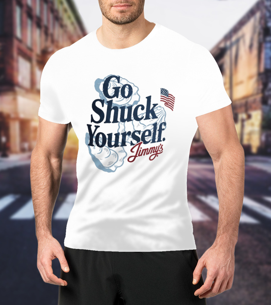 Jimmy's Go Shuck Yourself Oyster American Flag T-Shirt