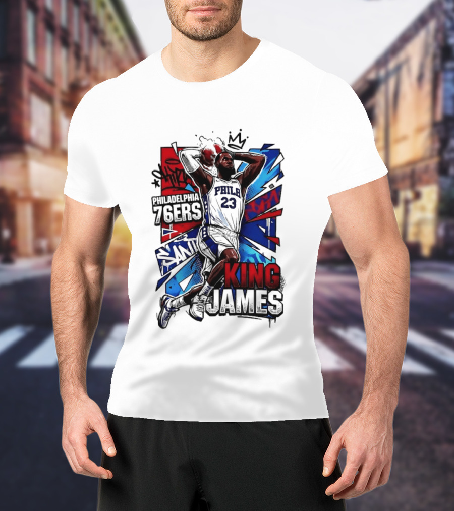 Philadelphia 76ers King James LeBron 2026 NBA Basketball T-Shirt