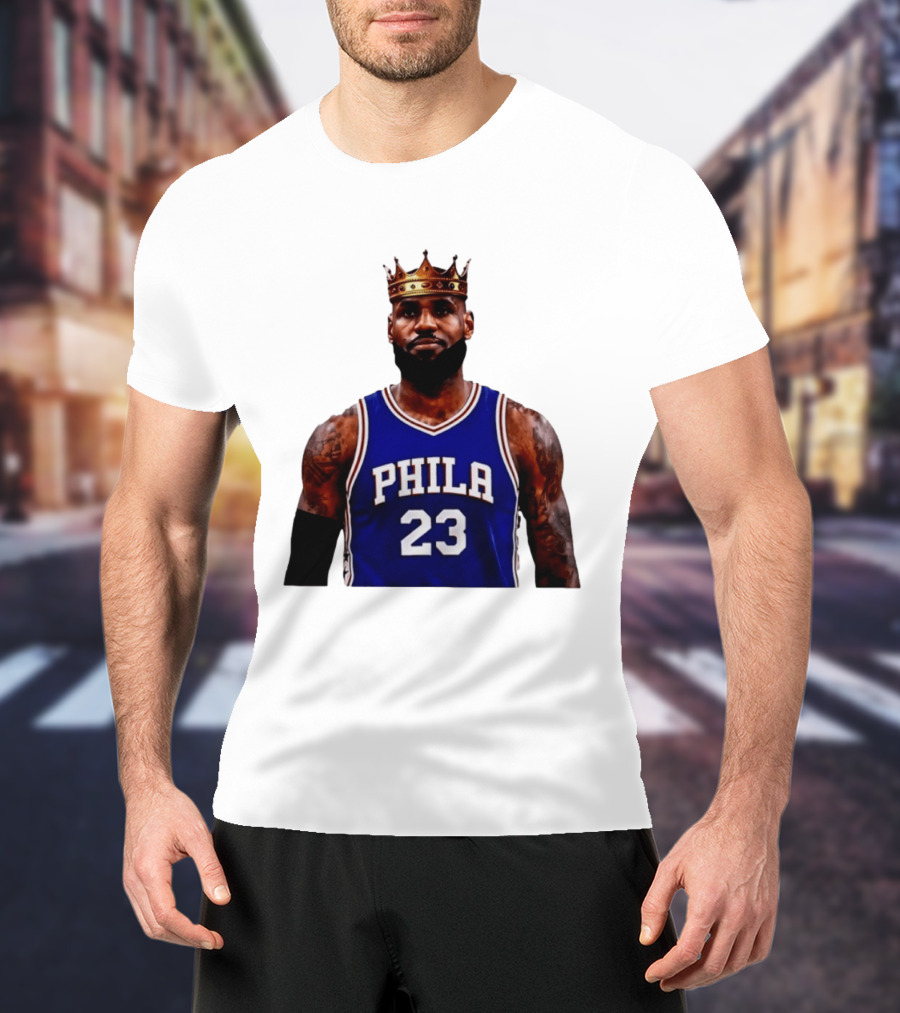 Lebron James 23 Phila Basketball King With Crown T-Shirt