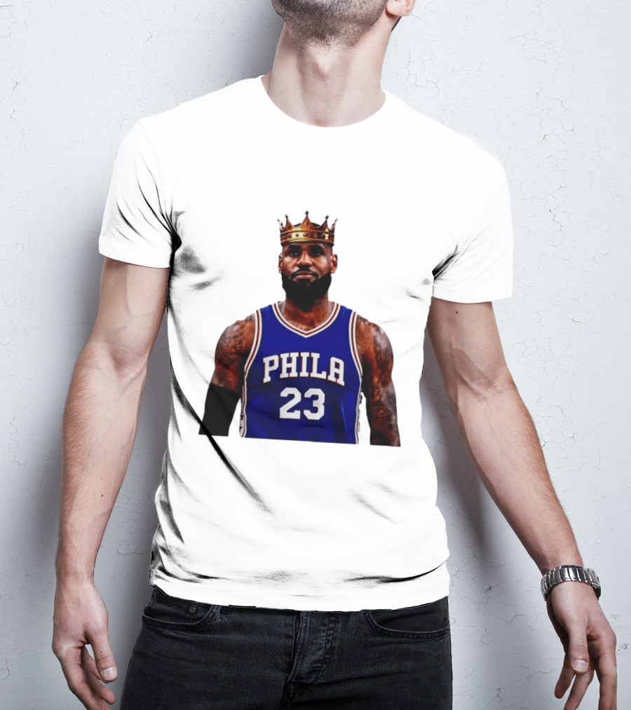 Lebron James 23 Phila Basketball King With Crown T-Shirt