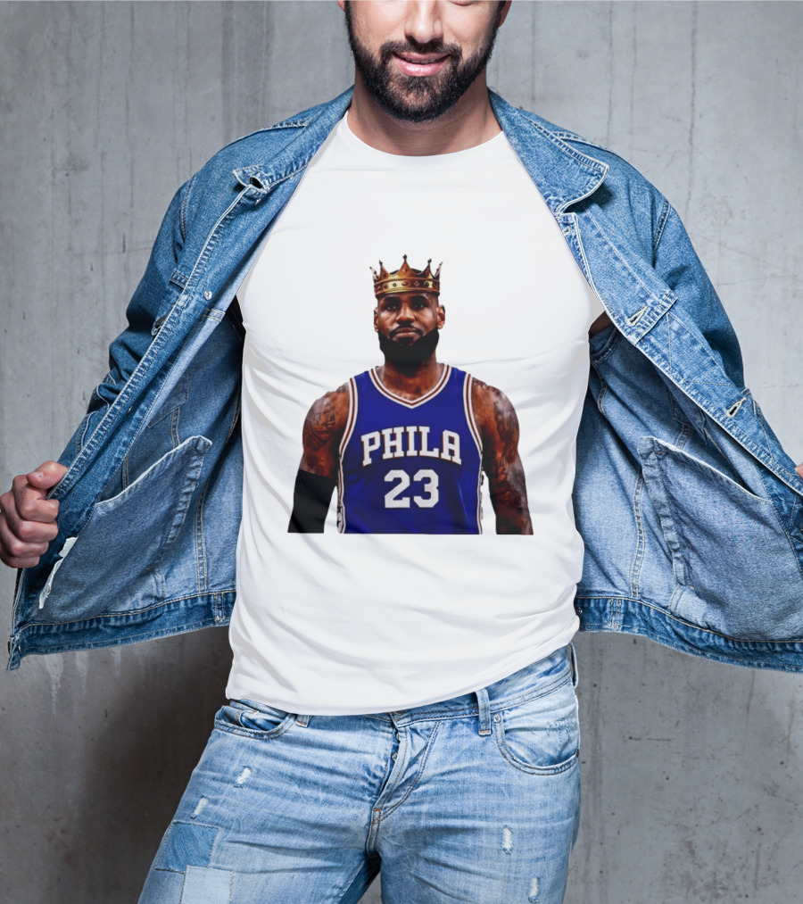 Lebron James 23 Phila Basketball King With Crown T-Shirt