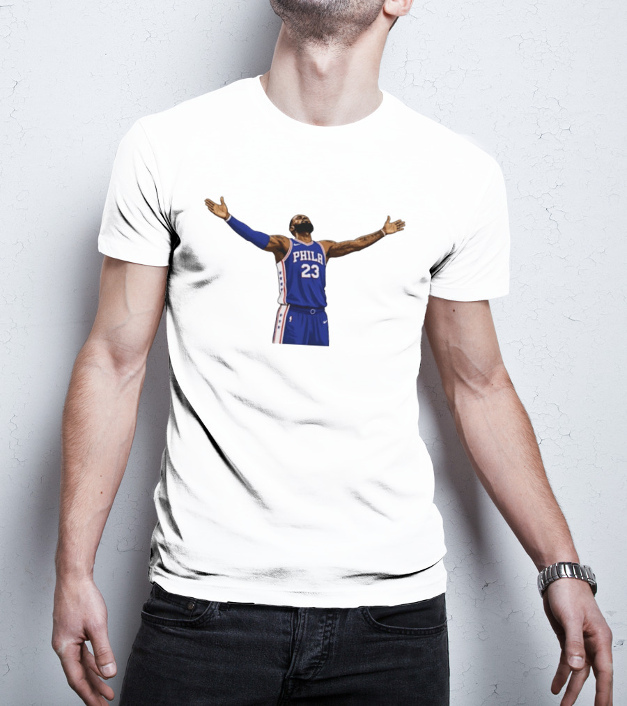 LeBron James Philadelphia 76ers Number 23 NBA Celebration Moment T-Shirt