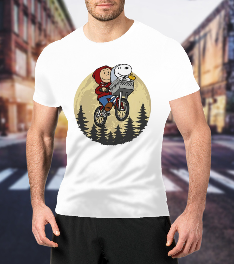 Moon Ride Snoopy And Charlie Brown Bicycle Adventure T-Shirt