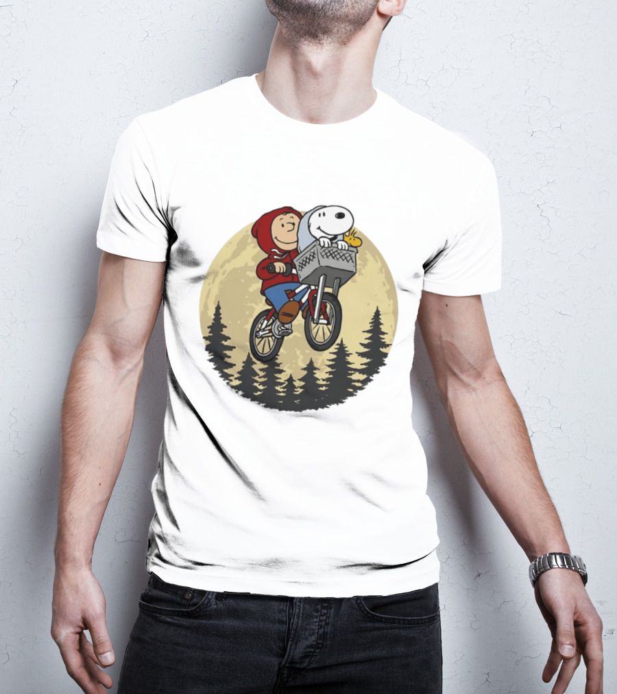 Moon Ride Snoopy And Charlie Brown Bicycle Adventure T-Shirt