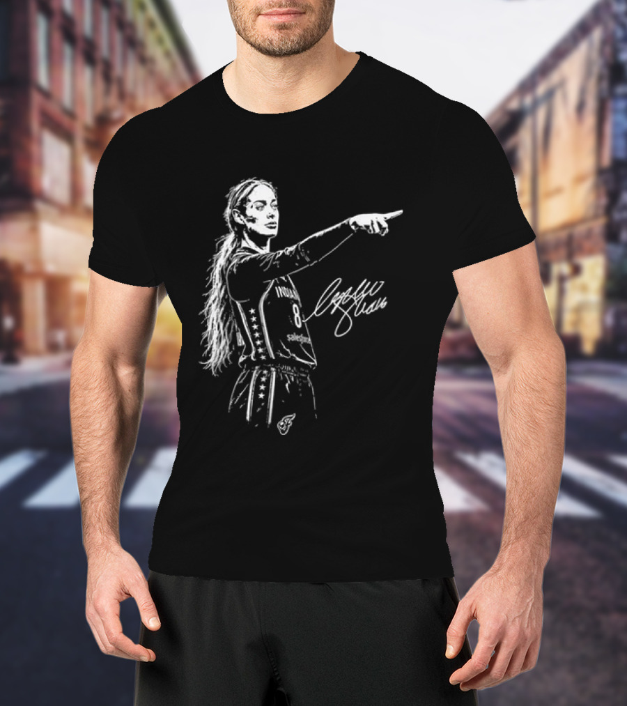 Sophie Cunningham Pointing Gesture Basketball Player Sketch T-Shirt