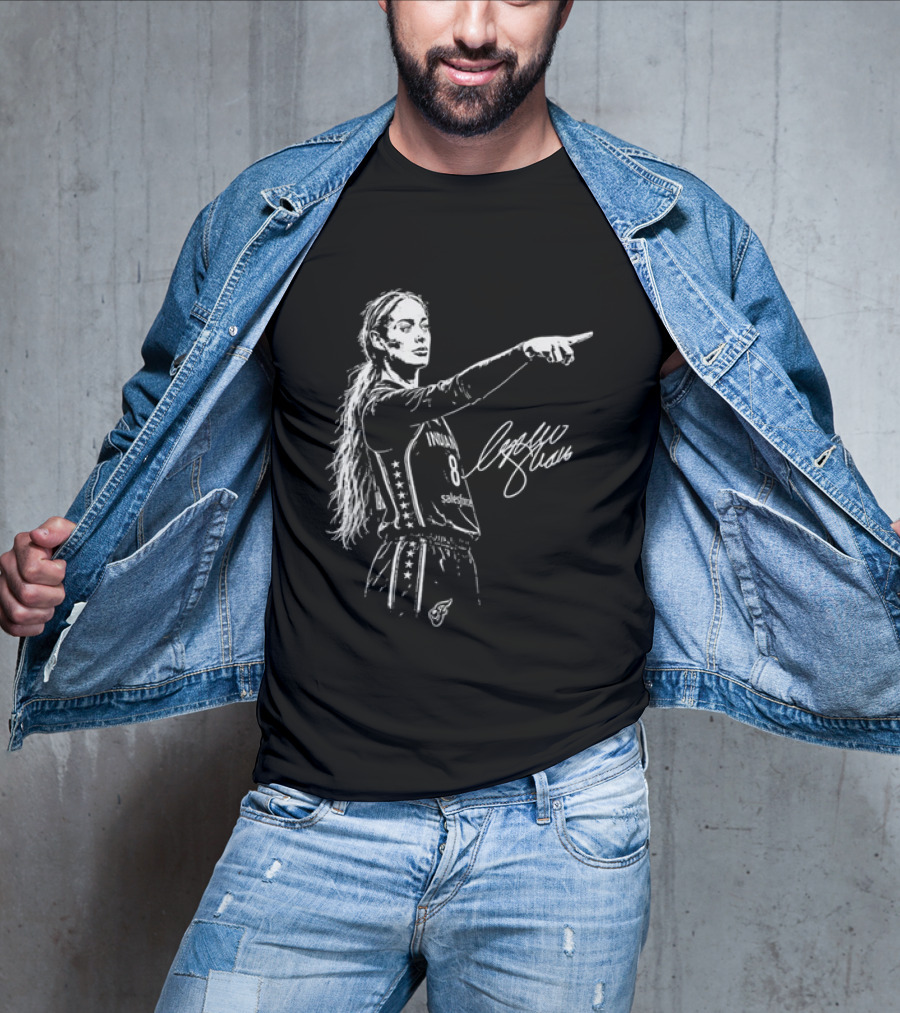Sophie Cunningham Pointing Gesture Basketball Player Sketch T-Shirt