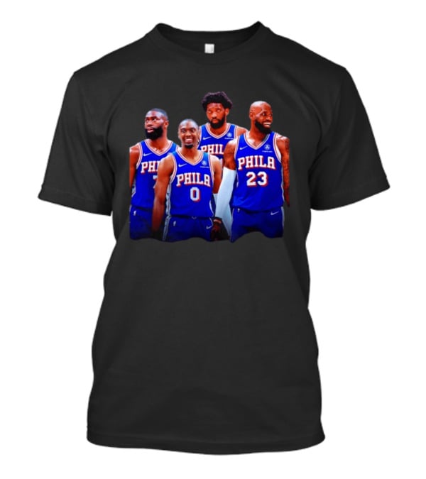 Philadelphia 76ers Joel Embiid Tyrese Maxey Paul George LeBron James NBA Team T-Shirt