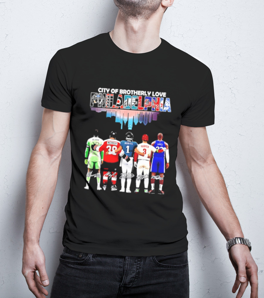 City Of Brotherly Love Philadelphia Skyline James Harper Hurts Blake Michkov T-Shirt