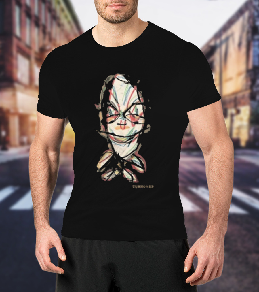 Turnover Store Bug Distorted Face Sketch T-Shirt