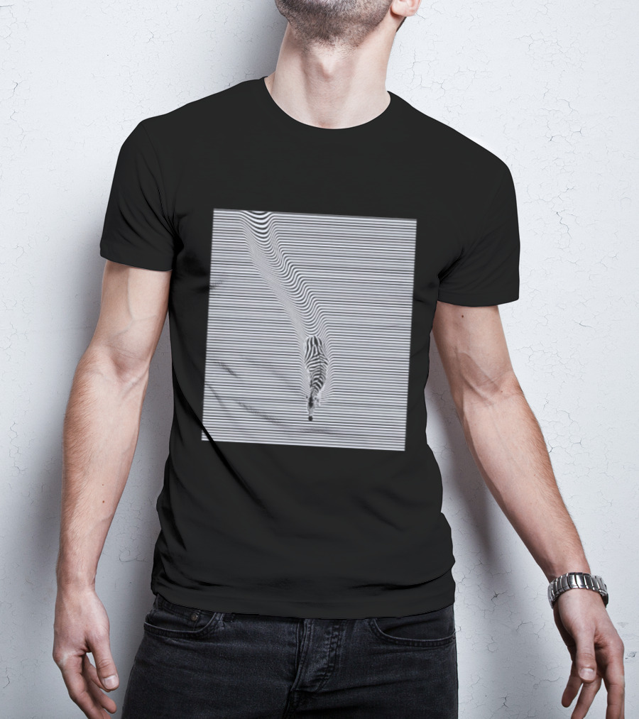 Zebra Optical Illusion Striped Black And White T-Shirt