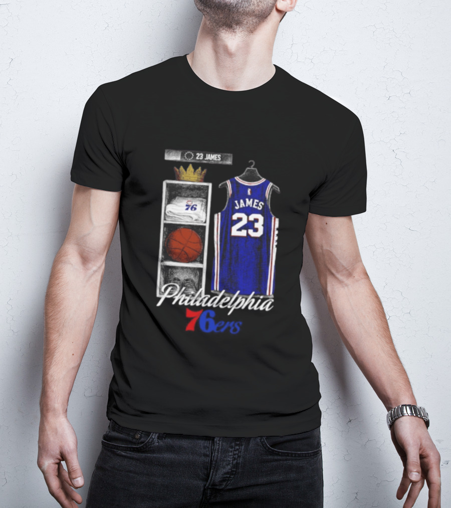 LeBron James 23 Jersey Philadelphia 76ers Locker Room T-Shirt